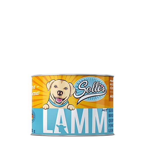 Sollis Hundefutter Nassfutter 6er-Pack | ohne Getreide | Verschiedene Sorten & Größen (Lamm, 6x200g) von Sollis