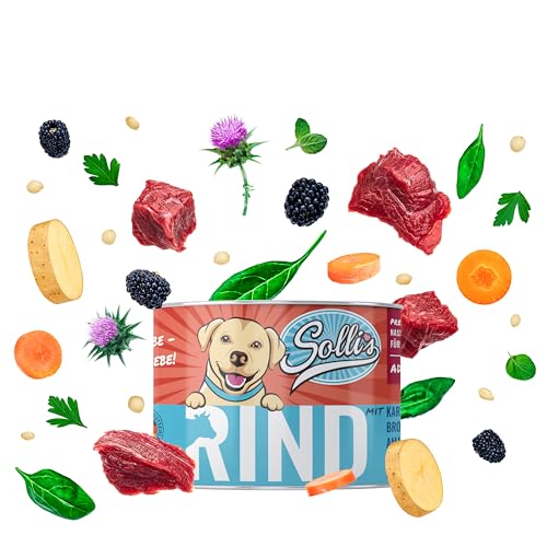 Sollis Hundefutter Nassfutter 6er-Pack | ohne Getreide | Verschiedene Sorten & Größen (Rind, 6x200g) von Sollis