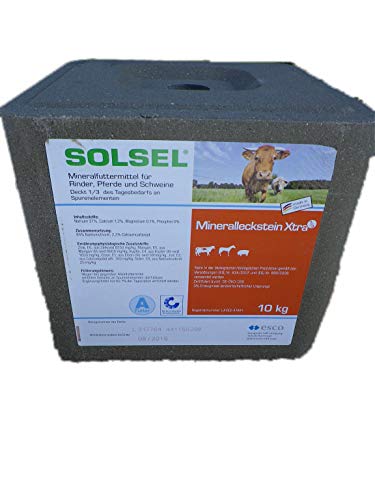 Solsel Leckstein Mineralleckstein Xtra 10 kg Rinder Pferde Schweine (2X 10kg (GP 1,50€/kg)) von Solsel