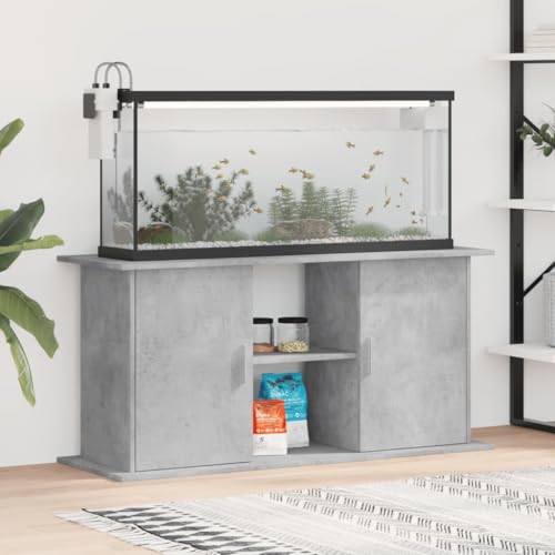 Somanki Aquariumständer Betongrau 121x41x58 cm Holzwerkstoff, Aquarium Unterschrank, Aquarium Schrank, Aquariumschrank, Aquarium Tisch, Aquarium Stands von Somanki