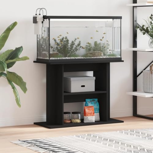 Somanki Aquariumständer Schwarz 80x35x60 cm Holzwerkstoff, Aquarium Unterschrank, Aquarium Schrank, Aquariumschrank, Aquarium Tisch, Aquarium Stands von Somanki