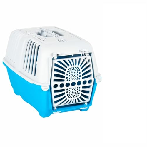 Somanki Transportbox für Haustiere Weiß Blau 55x36x36 cm Polypropylen, Katzentransportbox, Transportbox Katze, Katzenkorb Transport, Hundetransportbox, Katzenbox, Hundebox Somanki Transportbox für Haustiere Weiß Blau 55x36x36 cm Polypropylen, Katzentransportbox, Transportbox Katze, Katzenkorb Transport, Hundetransportbox, Katzenbox, Hundebox von Somanki