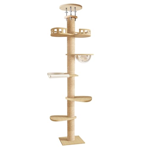 Kratzbaum vom Boden bis zur Decke Katzenbaum Höhenverstellbarer Turm 6 Etagen Hanf Kratzbaum Kätzchen Klettergerüst mit Nest Weltraumkapsel Indoor Outdoor Kratzbaum Kratzbaum vom Boden bis zur Decke Katzenbaum Höhenverstellbarer Turm 6 Etagen Hanf Kratzbaum Kätzchen Klettergerüst mit Nest Weltraumkapsel Indoor Outdoor Kratzbaum von Somerway