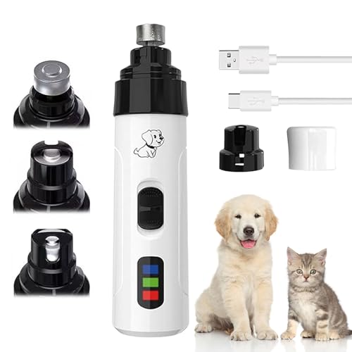 Somnr Hunde-Nagelschleifer, 2 Geschwindigkeiten, geräuscharm, Vibration, elektrischer Hunde-Nagelschleifer, verbesserte Haustier-Nagelschneiderfeile, schmerzfreie Pfotenpflege und Glättung für alle von Somnr