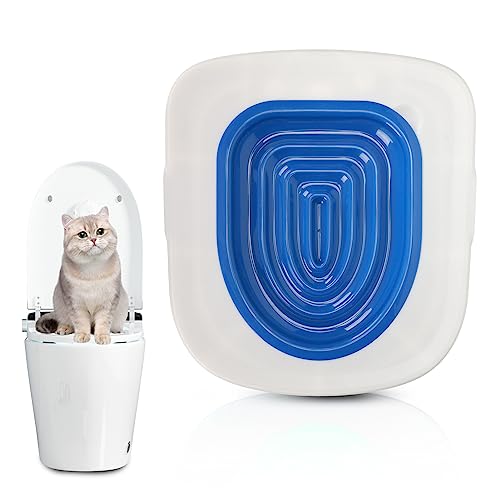 Blaues Katzentoiletten-Trainingsset, 38 x 34 x 3,2 cm, Katzentoiletten-Trainingssystem mit Rillen-Design für Katze, Hund und Kleintiere, Katzentoilettentrainer mit starker Tragfähigkeit für Urinalsitz von Sonew
