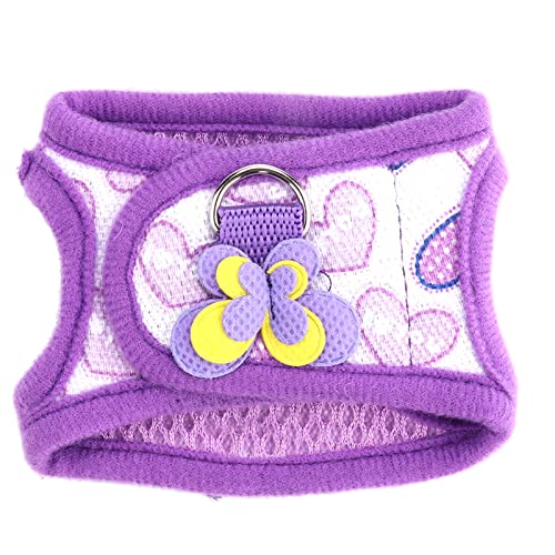 Chinchilla -Kabelbaumweste mit Leine für Kleine Haustiere Weiches Bequemes Design Premium -Material Süßes Rotes Gitter Lila Liebe (S) von Sonew