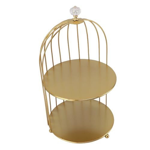 Stilvoller Vogelkäfig-Kosmetik-Organizer von Sonew: Robustes Goldenes Eisenmaterial, Einzigartiges Multifunktionales Vogelkäfig-Make-up-Präsentationsregal, Platzsparende von Sonew