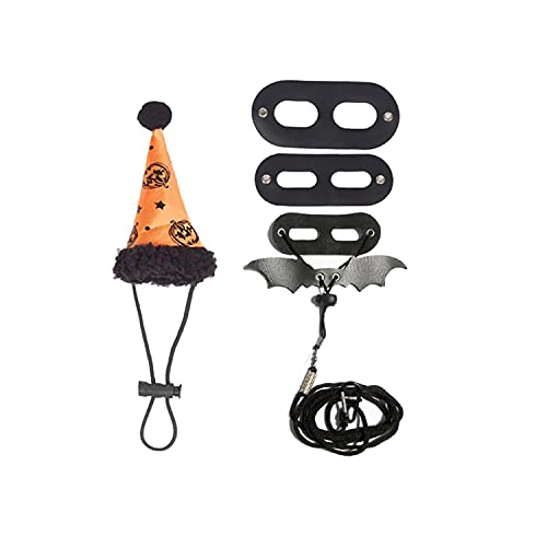 Bartdrachen-Geschirr und Leine, Halloween-Hut-Set, verstellbar, 3 Größen, Leine mit Flügel für Kleintiere, Geschirr-Set, Leopardenmuster Bartdrachen-Geschirr und Leine, Halloween-Hut-Set, verstellbar, 3 Größen, Leine mit Flügel für Kleintiere, Geschirr-Set, Leopardenmuster von Songelt