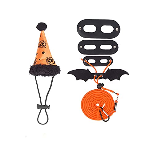 Bartdrachen-Geschirr und Leine, Halloween-Hut-Set, verstellbar, 3 Größen, Leine mit Flügel für Kleintiere, Geschirr-Set, Leopardenmuster Bartdrachen-Geschirr und Leine, Halloween-Hut-Set, verstellbar, 3 Größen, Leine mit Flügel für Kleintiere, Geschirr-Set, Leopardenmuster von Songelt