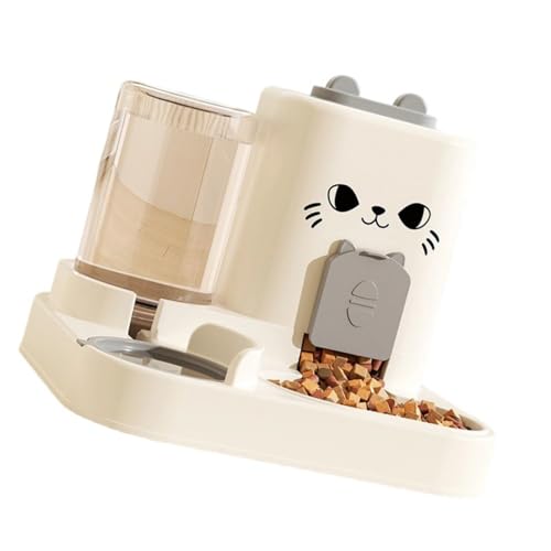 Erhöhte Futterspender für Haustiere mit abnehmbarem Edelstahlnapf und automatischem Wasserspender für Katzen und Hunde, große Kapazität, Haustier-Futterspender mit abnehmbaren Teilen von Songelt