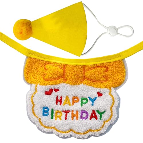Haustier-Kostüm-Zubehör mit süßem Halsband, Lätzchen und Kegelhut für Katzen und Hunde, Geburtstagsparty, Partyzubehör Haustier-Kostüm-Zubehör mit süßem Halsband, Lätzchen und Kegelhut für Katzen und Hunde, Geburtstagsparty, Partyzubehör von Songelt