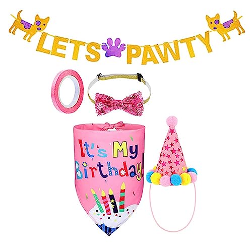 Hunde-Geburtstagskleid, Welpengeburtstagsparty-Zubehör, Halsband, Hut, Haustier-Partyzubehör, Kleid, Halsband, Hund Hunde-Geburtstagskleid, Welpengeburtstagsparty-Zubehör, Halsband, Hut, Haustier-Partyzubehör, Kleid, Halsband, Hund von Songelt