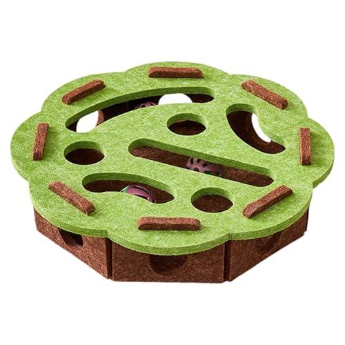 Katzen-Puzzle-Spielzeug, weicher Filz, sicheres Spielzeug mit Glocken, Ball für Krallen, verhindert durch aktives Spielen, Filz-Labyrinth von Songelt