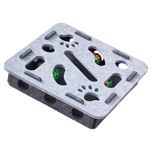 Katzen-Puzzle-Spielzeug, weicher Filz, sicheres Spielzeug mit Glocken, Ball für Krallen, verhindert durch aktives Spielen, Filz-Labyrinth von Songelt