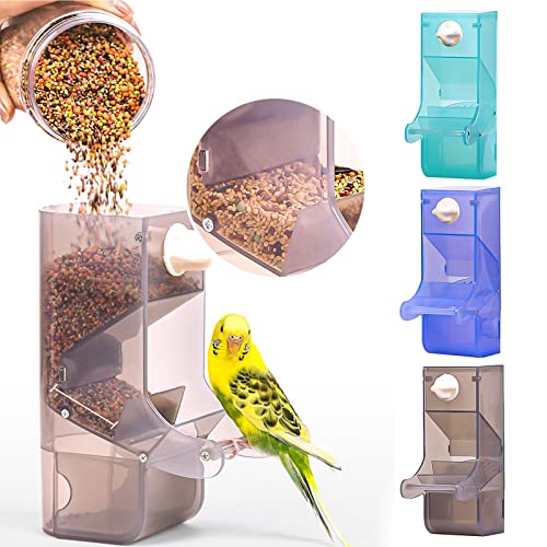 Vogelfutterstation für Papageien, integrierter automatischer Futterspender für kleine bis Vögel, Sittiche, Nymphensittiche, Nymphensittiche, Papageien, Vogel für Käfig, automatische Futtersysteme von Songelt