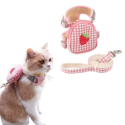 Haustier-Rucksack mit Leine, Katzengeschirr und Leine, ausbruchsicher, Katzengeschirr, Mini-Tragetasche, Rucksack, Tasche, Satteltaschen, Welpentasche für Hunde, Kätzchen, Outdoor, Spaziergänge, Haustier-Rucksack mit Leine, Katzengeschirr und Leine, ausbruchsicher, Katzengeschirr, Mini-Tragetasche, Rucksack, Tasche, Satteltaschen, Welpentasche für Hunde, Kätzchen, Outdoor, Spaziergänge, von Sonhomay