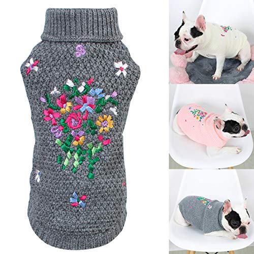 Hundepullover für kleine Hunde, florales Strickwaren, warmer Mantel, Bekleidung, Strickkleidung, Winterhemd, Blumen-Pyjama, Fleecepullover für Haustiere, Hunde, Welpen, Kätzchen, Weihnachten Hundepullover für kleine Hunde, florales Strickwaren, warmer Mantel, Bekleidung, Strickkleidung, Winterhemd, Blumen-Pyjama, Fleecepullover für Haustiere, Hunde, Welpen, Kätzchen, Weihnachten von Sonhomay