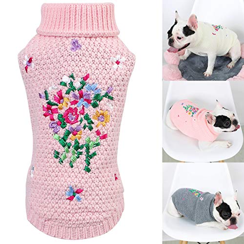 Hundepullover für kleine Hunde, florales Strickwaren, warmer Mantel, Bekleidung, Strickkleidung, Winterhemd, Blumen-Pyjama, Fleecepullover für Haustiere, Hunde, Welpen, Kätzchen, Weihnachten Hundepullover für kleine Hunde, florales Strickwaren, warmer Mantel, Bekleidung, Strickkleidung, Winterhemd, Blumen-Pyjama, Fleecepullover für Haustiere, Hunde, Welpen, Kätzchen, Weihnachten von Sonhomay