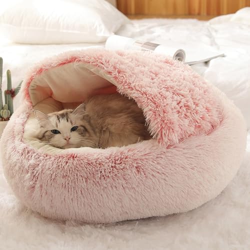 Sonhomay Katzenbett, rund, weicher Plüsch, mit Kapuze, Donut, flauschig, selbstwärmendes Kissen für den Innenbereich, kleine, mittelgroße Hunde und Katzen, 50 x 50 cm Sonhomay Katzenbett, rund, weicher Plüsch, mit Kapuze, Donut, flauschig, selbstwärmendes Kissen für den Innenbereich, kleine, mittelgroße Hunde und Katzen, 50 x 50 cm von Sonhomay