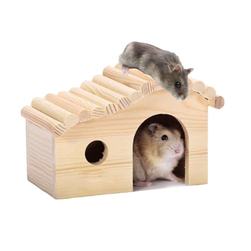 Sonhomay Hamsterbogen Haus Kleintier Holzhaus Hamster Versteck Hütte Hamsterkäfig Zubehör für kleine Haustiere von Sonhomay