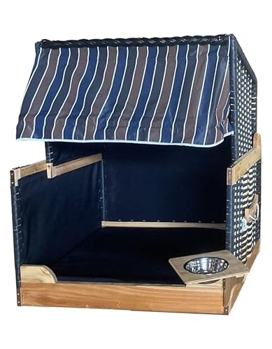 Hundebett Katzenbett Hundestrandkorb Haustierbett Polyrattan gewebt für Innen- und Außenbereich, schwarz, gestreift, Holz, Kunststoff,Maße: 80L cm x 65B cm x 96H cm Hundebett Katzenbett Hundestrandkorb Haustierbett Polyrattan gewebt für Innen- und Außenbereich, schwarz, gestreift, Holz, Kunststoff,Maße: 80L cm x 65B cm x 96H cm von Sonnergarten