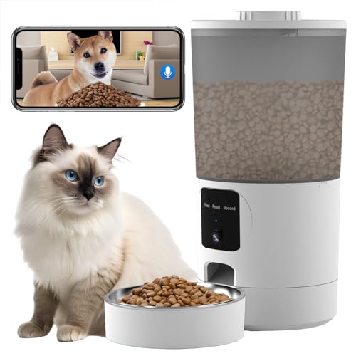 Automatischer Katzenfutterspender mit 2K-Kamera: 5G WLAN, automatischer Hundefutterspender mit Nachtsicht, Katzenfutterspender mit 6 l großem Lebensmittelbehälter, für mehrere Haustiere, abnehmbar für Automatischer Katzenfutterspender mit 2K-Kamera: 5G WLAN, automatischer Hundefutterspender mit Nachtsicht, Katzenfutterspender mit 6 l großem Lebensmittelbehälter, für mehrere Haustiere, abnehmbar für von SonoxJunan