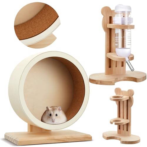Sonwyoung 2 Stück Leise Hamster Übungsräder und Hamster Wasserflasche mit verstellbarem Ständer Set Holz Leise Spinner Hamster Laufräder Kleintiere Wasserflasche Spender für Meerschweinchen Rennmäuse Sonwyoung 2 Stück Leise Hamster Übungsräder und Hamster Wasserflasche mit verstellbarem Ständer Set Holz Leise Spinner Hamster Laufräder Kleintiere Wasserflasche Spender für Meerschweinchen Rennmäuse von Sonwyoung