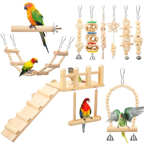 Vogelkäfig-Spielzeug für Papageien, Wellensittiche, Nymphensittiche, Vogelkäfig-Spielzeug für Papageien, Wellensittiche, Nymphensittiche, Vogelstangen, Plattform mit Kletterleiter, Sittich, Vogelkäfig-Spielzeug für Papageien, Wellensittiche, Nymphensittiche, Vogelkäfig-Spielzeug für Papageien, Wellensittiche, Nymphensittiche, Vogelstangen, Plattform mit Kletterleiter, Sittich, von Sonwyoung