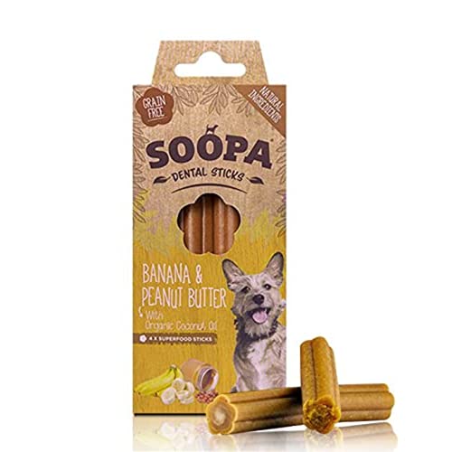 Soopa Banane & Erdnussbutter Puppy Dental Sticks 100 g von Soopa