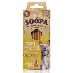 Soopa Dental Kaustangen Banane & Erdnussbutter Pro 5 Stück von Soopa