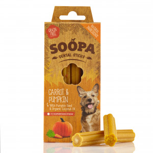 Soopa Dental Sticks mit Kürbis & Karotte Hundesnack Pro 5 Stück von Soopa