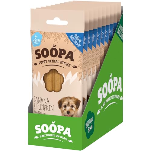 Soopa Puppy Hundezahnstäbchen (Banane und Kürbis), 10 Stück von Soopa