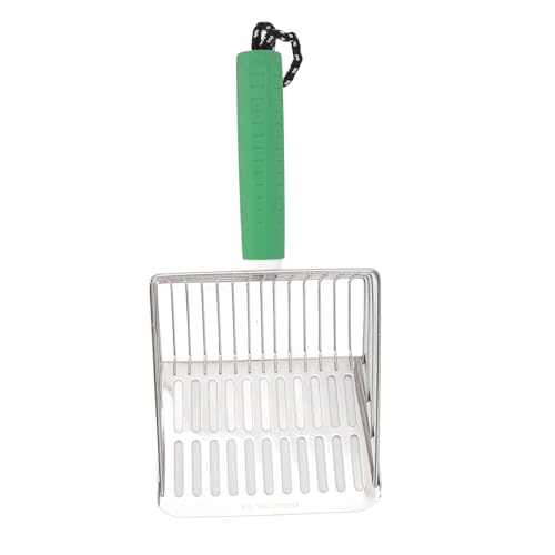 Katzenstrauder -Schaufel, Abnehmbarer Griff Katzenstreu Schaufel, Edelstahl -Sifter mit Einfacher Reinigung Gestreifter Kopfdesign, Sifter Scoop für Haustier (Green) von Sorandy