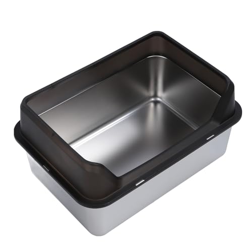 Katzentoilette aus Edelstahl, Metalltoilette, Große, Hochseitige Katzentoilette mit Schaufel, Extra Große Katzentoilette für Große Katzen Leicht zu Reinigen Verhindert Katzentoilette aus Edelstahl, Metalltoilette, Große, Hochseitige Katzentoilette mit Schaufel, Extra Große Katzentoilette für Große Katzen Leicht zu Reinigen Verhindert von Sorandy