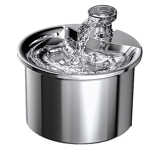 Sorandy Katzenwasserbrunnen, 2 L, Intelligenter, Superleiser Automatischer Zirkulationsfiltration, Edelstahl-Haustierbrunnen, Wassernapf, Hundewasserspender, für Katzen, Hunde von Sorandy