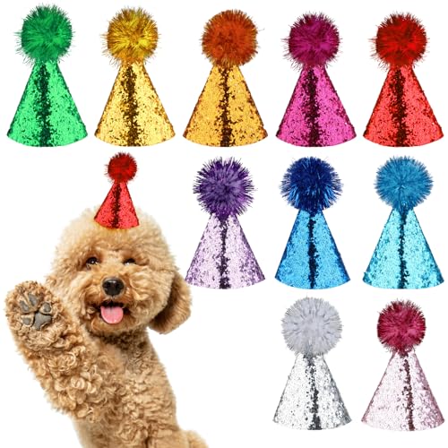 10 Stück Mini Partyhüte für Kuscheltiere, Hund Katzen Geburtstag Verstellbare Geburtstagshut Blitzkappe Mehrfarbige Kopfbedeckung für Welpen Katzen Kostüme Zubehör Party Dekorationen 10 Stück Mini Partyhüte für Kuscheltiere, Hund Katzen Geburtstag Verstellbare Geburtstagshut Blitzkappe Mehrfarbige Kopfbedeckung für Welpen Katzen Kostüme Zubehör Party Dekorationen von Sorcristy