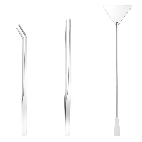 3 Stück Edelstahl Aquarium Werkzeug Set, Aquarium Aquascaping Tools, Aquarium-Pinzette Lang, Wasserpflanzen Werkzeuge Für Fisch Tank Reinigung Pflanze Trimmen (Silber) von Sorcristy