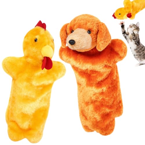 Sosation 2 Stück Katzen-Wrestling-Handschuh, 40 cm, großes Katzen-Wrestling-Spielzeug, Puppe, Wrestler, interaktiver Handschuh, weich, sicher, Kätzchen-Fäustlinge, Puppe für Indoor-Übung und geistige von Sosation
