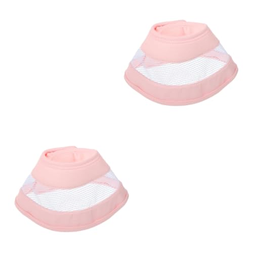 Sosoport 2st Verbundkegelkragen Katzenhalsband Zur Genesung Nach Einer Operation Cartoon Gestaltetes Katzenhalsband Für Haustier PVC Rosa von Sosoport