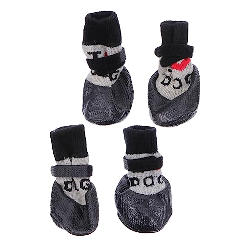 Sosoport 4 Stück Haustierschuhe pet Supplies Paws pfotenschutz schafwollsocken Fleece socken Dog Shoes Haustier Socke Hundeschuhe Socke sockenschuhe Haustierstiefel Welpenstiefel Garn Black Sosoport 4 Stück Haustierschuhe pet Supplies Paws pfotenschutz schafwollsocken Fleece socken Dog Shoes Haustier Socke Hundeschuhe Socke sockenschuhe Haustierstiefel Welpenstiefel Garn Black von Sosoport
