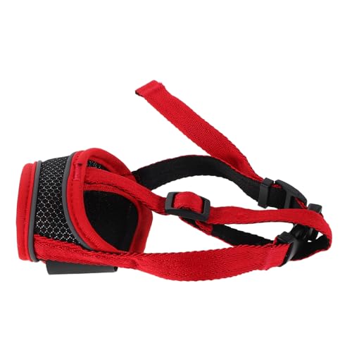 Atmungsaktiver Maulkorb für Kleine Verstellbarer Riemen Bell und Kauschutz Schützt Möbel und Gegenstände für Outdoor Aktivitäten Rot Atmungsaktiver Maulkorb für Kleine Verstellbarer Riemen Bell und Kauschutz Schützt Möbel und Gegenstände für Outdoor Aktivitäten Rot von Sosoport