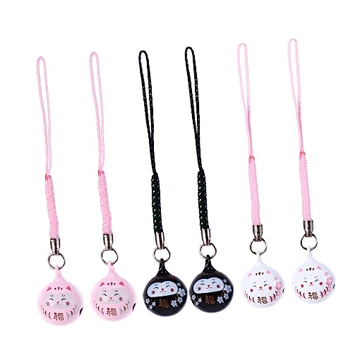 Sosoport 6er Set Katzen- Zum Aufhängen für Handy und Tasche Japanische Charms Kupferglocke Schlüsselanhänger Sosoport 6er Set Katzen- Zum Aufhängen für Handy und Tasche Japanische Charms Kupferglocke Schlüsselanhänger von Sosoport