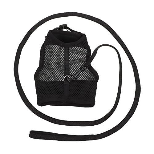 Sosoport 1 Satz Hasengeschirr Brustgurt meerschweinchen Kleid Hamsterleine Autogeschirr für Hunde Haustierleine Bunny Suit hasenkostüme Haustiergeschirr Hasenwestenleine Netz Black von Sosoport