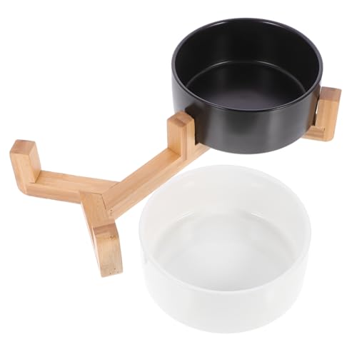 Sosoport Praktische Erhöhte Pet Bowl Keramik Hund Katze Lebensmittel Container Holz Stehen Nicht Für Größen Sosoport Praktische Erhöhte Pet Bowl Keramik Hund Katze Lebensmittel Container Holz Stehen Nicht Für Größen von Sosoport