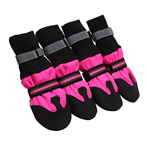 Sosoport 1 Satz Hundeschuhe Hundeschuhe Zum Ziehen Von Pfoten Hundestiefel Socken Hundestiefel Mittelgroßer Hund Wanderschuhe Für Hunde Hundezubehör Hund Kleiner Haustier Rassen Rosy von Sosoport
