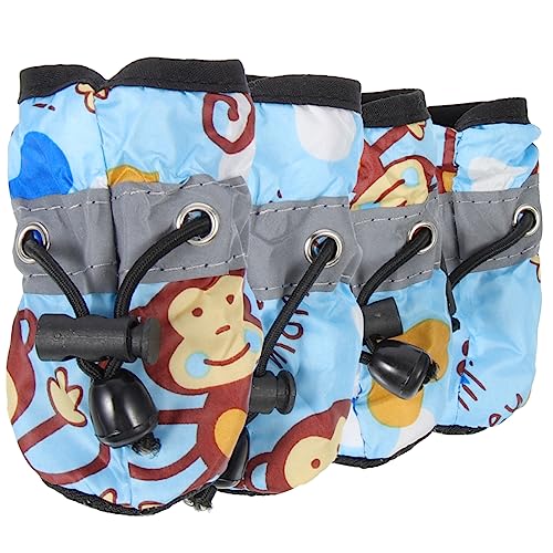 Sosoport 1 Satz Hundeschuhe Mit Weicher Sohle Hundesocke Hundekegel Schuhhund Welpen Greifen Rassen Lachsöl Für Hunde Griffe Pfote Hundestiefel Haustier Stiefeletten Weicher Stoff Blue von Sosoport