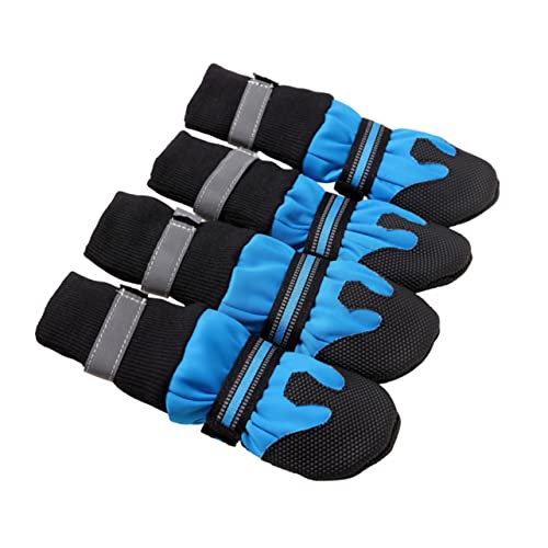 Sosoport 1 Satz Stiefel für Hunde winterliche hundestiefel Hundeschuhe für den Sommer Hundespielzeug Haustierbedarf züchten Dog Shoes Hundeschuhe für den Außenbereich Schuhe für Hunde Blue von Sosoport