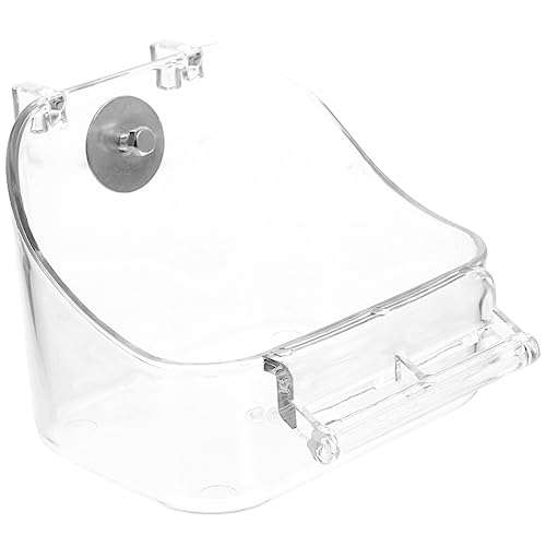 Sosoport Hängende Vogelbadewanne Für Käfige Multifunktionale Duschwanne Für Kleine Haustier-vögel Praktischer Futterspender Transparentes Design Langlebiges Pp-Material von Sosoport