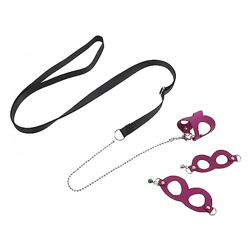 Sosoport 1 Satz kleine Haustierleine Weste mit Frettchengeschirr Welpe Katzengeschirr pet Supplies haustierbedarf Leinenseile für kleine Haustiere Leine für kleine Haustiere Samt Violett von Sosoport
