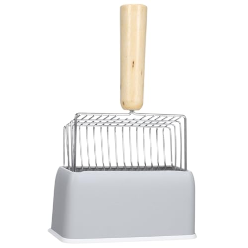 Sosoport 1 Set Metall Pet Supplies Feeder Poop Scooper Abs Grau Matte Holz von Sosoport